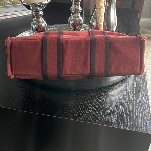 ππ HOST PICK ππ- Hermes Paris Fourre Tout Red Cotton Canvas Small Tote Bag - Picture 7 of 11